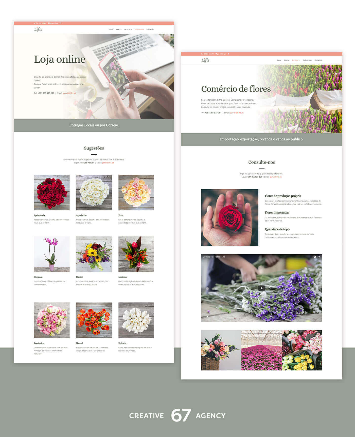 Flowers, production, website, web design, lifls