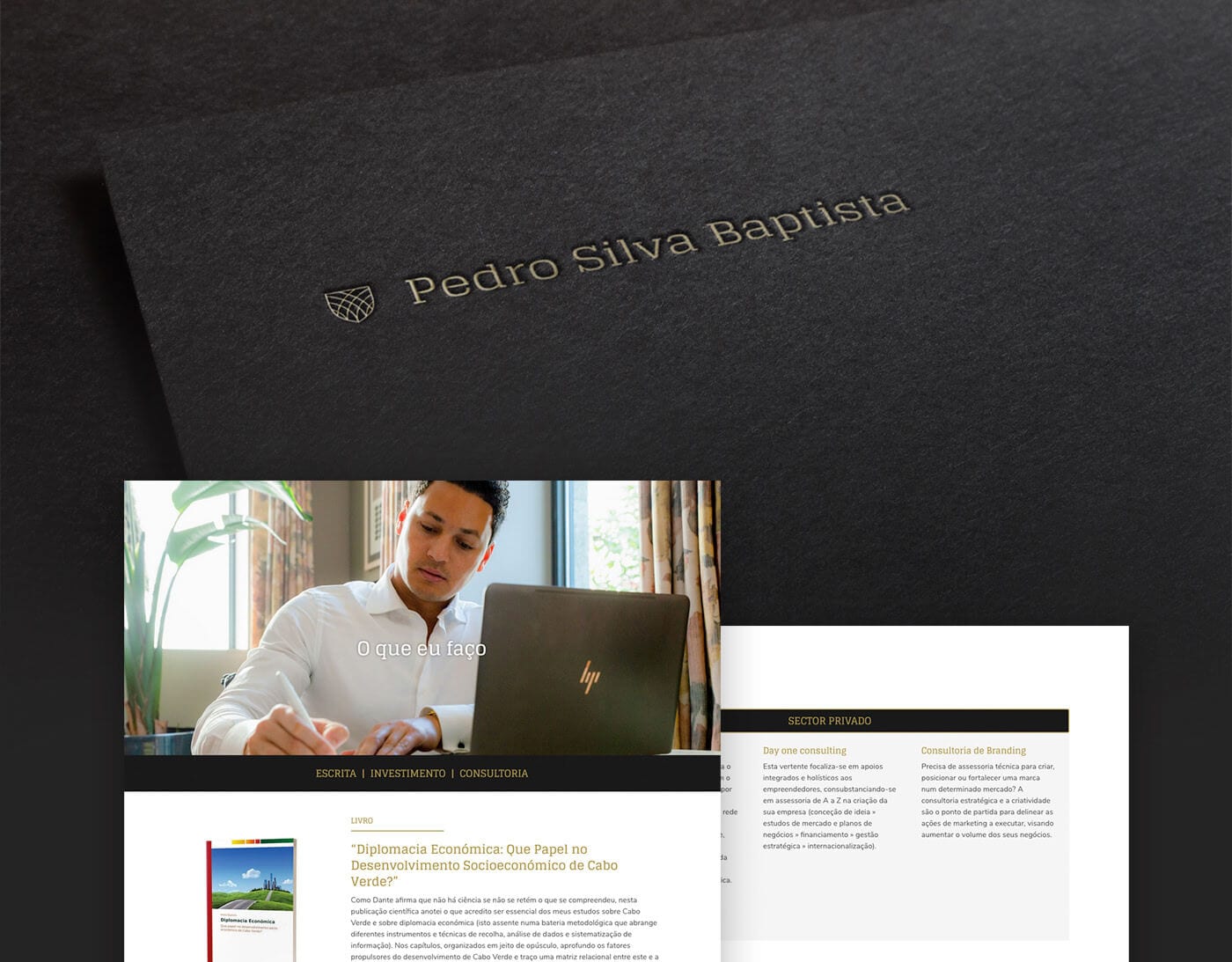 Pedro Silva Baptista, personal branding, elegant, logo, website